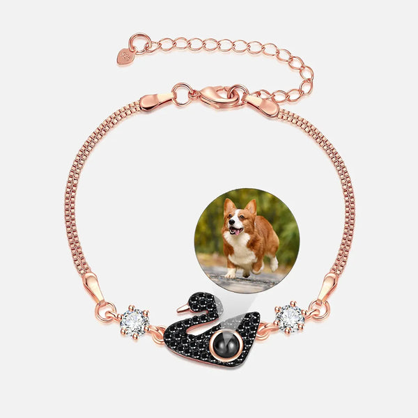 Custom Photo Projection Swan Bracelet