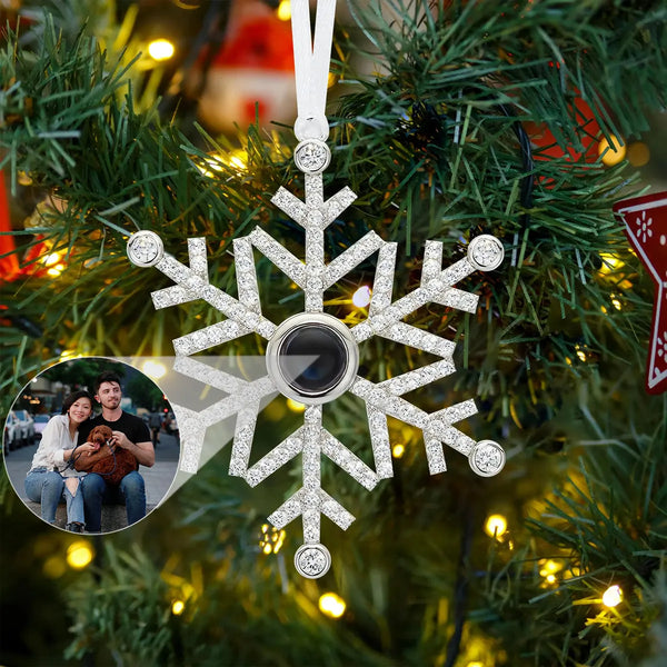 Personalized Snowflake Photo Projection Ornament