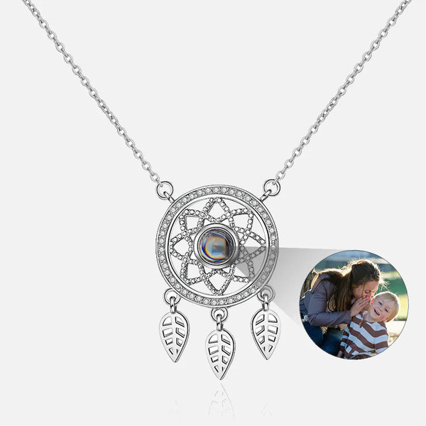 Personalized Dreamcatcher Photo Projection Necklace