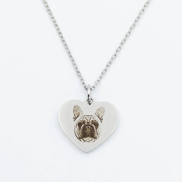 Personalized Heart Pendant Pet Portrait Necklace