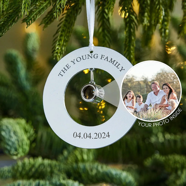 Personalized Circle Photo Projection Ornament