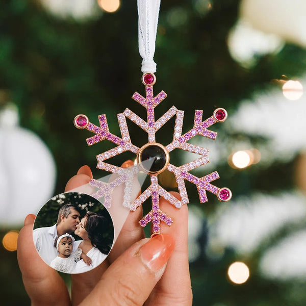 Personalized Ombré Snowflake Photo Ornament