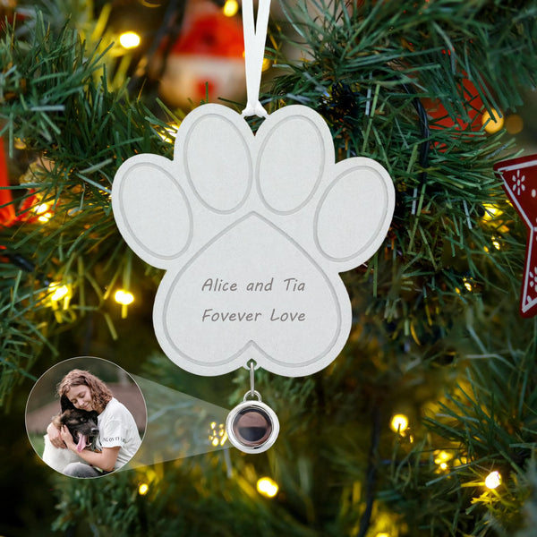 Photo Projection Pet Paw Ornament